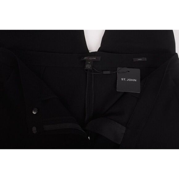 St. John Womens Emma Fit Ankle Pants Sz 16 Black Caviar k881vw90 NWT - Picture 6 of 7